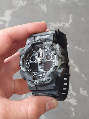 Relógio G-Shock Analógico Digital GA-100B-4ADR Camuflado Cinza