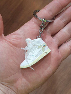 Chaveiro Tênis Sneakers Nike x Off-White Air Jordan 1 Retro High Branco