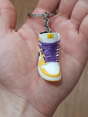 Chaveiro Tênis Sneakers Air Jordan 1 Mid Lakers