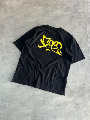 Camiseta Oversized Fire Picho Yellow Spray (Preto)